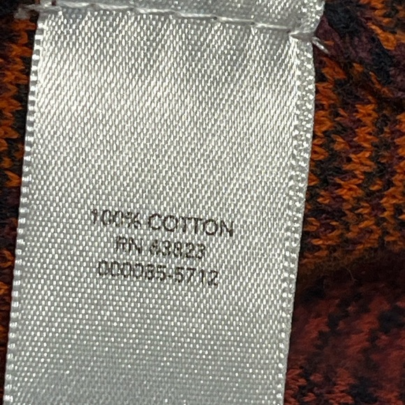 Christopher & Banks Burgundy Orange and Yellow Gradient Cotten Cardigan - Picture 3 of 5